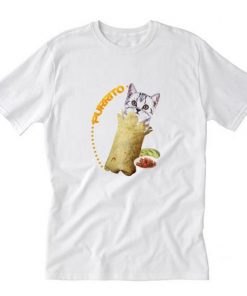 Purrito Cat In A Burrito Funny Mexican Food Kitty Salsa T-Shirt AI