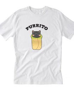 Purrito Funny Cat Pun Cat Lover Burrito Mexican Food T-Shirt AI