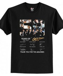 007 James Bond 56 Years Anniversary Actors Signatures For Fan T Shirt AI