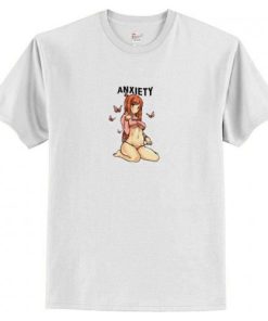 Anxiety Anime Girl Funny T Shirt AI