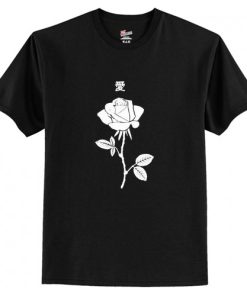 Monochrome Rose Print T-Shirt AI