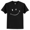 Smile Face Print Round Neck T-Shirt AI