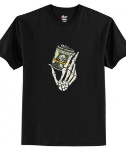 Skeleton Hand Holding A Stack of Money T-Shirt AI