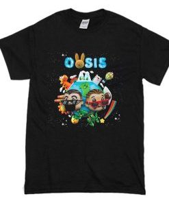 Oasis Bad Bunny Vinyl Record T Shirt AI