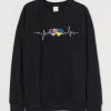 Ukrainian USA Heartbeat Support Ukraine Sweatshirt AI