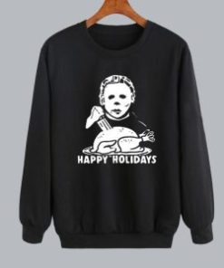 Michael Myers Happy Holidays Christmas Sweatshirt AI