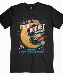 Moon Rocket Vintage T Shirt AI