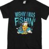 Wishin’ I Was Fishin’ Vintage 70s Garfield Fishing T-Shirt AI