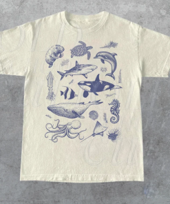 Retro Ocean Nature Sealife T-Shirt AL